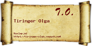 Tiringer Olga névjegykártya