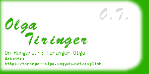 olga tiringer business card